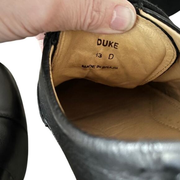 Belvedere Men 13  Studio Oxford Shoes Duke Black Leather Cap Toe Brazil Classic‎ - Picture 3 of 12